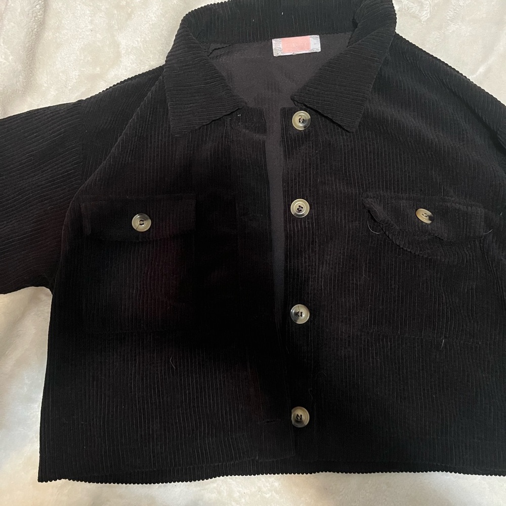 Cropped Black Corduroy Jacket